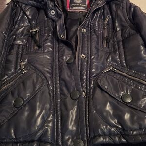 Point Zero Shiny Black Puffer Jacket